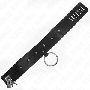 Kink – Collier 65 cm avec laisse avec clous argentés modèle 2 réglable 36-43 cm x 5 cm