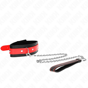 Kink – Collier avec bracelet rouge 65 cm ajustable 36-43 cm x 5 cm