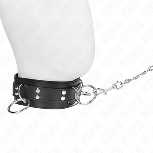 Kink – Collier esclavage 3 anneaux avec sangle 80 cm 53 x 5 cm
