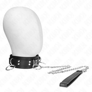 Kink – Collier esclavage 3 anneaux avec sangle 80 cm 53 x 5 cm