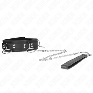 Kink – Collier esclavage 3 anneaux avec sangle 80 cm 53 x 5 cm