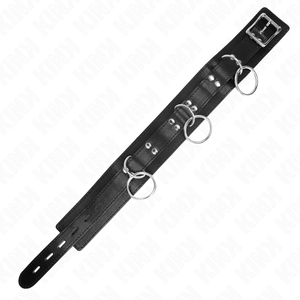 Kink – Collier esclavage 3 anneaux avec sangle 80 cm 53 x 5 cm