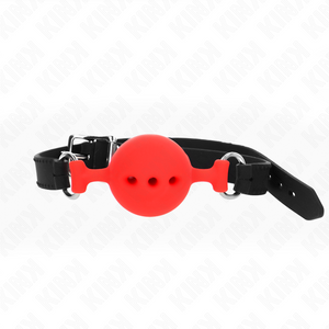 Kink – Bag entier en silicone 55 x 2 cm avec boule de 4,5 cm taille M rouge ajustable 35-51 cm