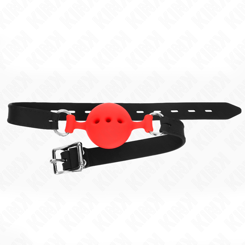 KINK - MORDAZA 55 x 2 CM DE BOLA 4.5 CM DE SILICONA COMPLETA TALLA M ROJO ADJUSTABLE 35-51 CM