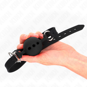 Kink – Bâton entierement silicone 55 x 2 cm avec boule de 5 cm taille L noir ajustable 35-51 cm