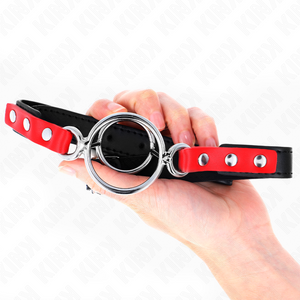 Kink – Gag avec plusieurs o-rings 4 / 4,8 cm rouge 38 x 56 cm