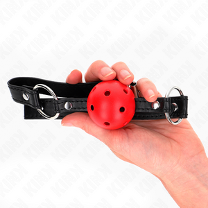 Kink – Boule creuse dure rouge 4,5 cm gag modele 1 63,5 x 2 cm