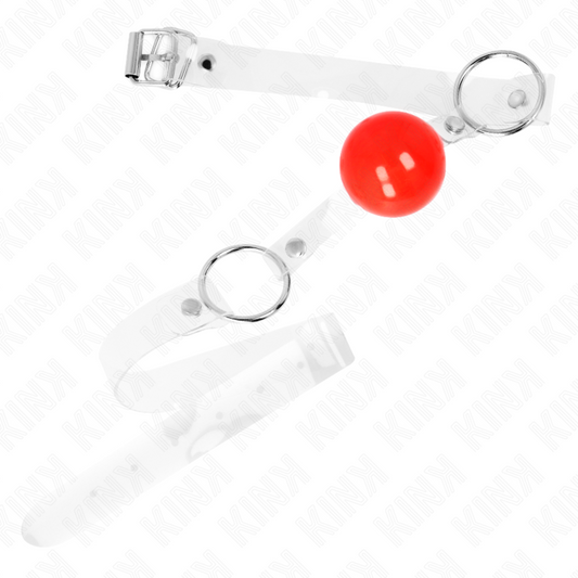 KINK - ADJUSTABLE TRANSPARENT PVC MORDAZA DE BOLA ROJA