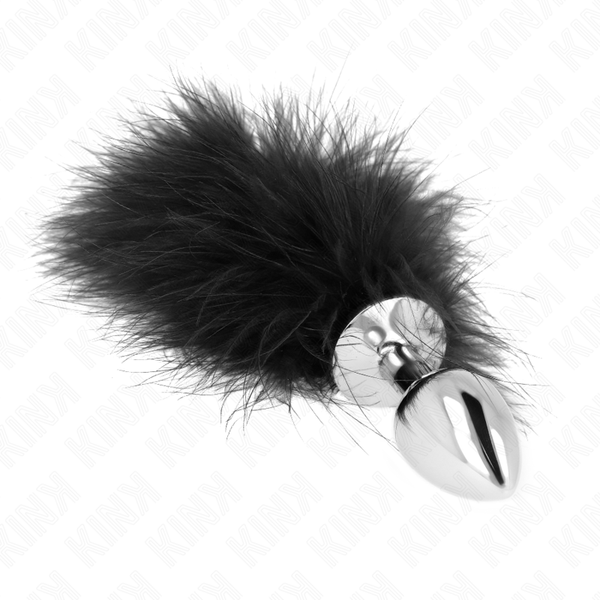 KINK - ANAL PLUG 11 x 7 CM ACERO INOXIDABLE WITH PLUMA 11 CM