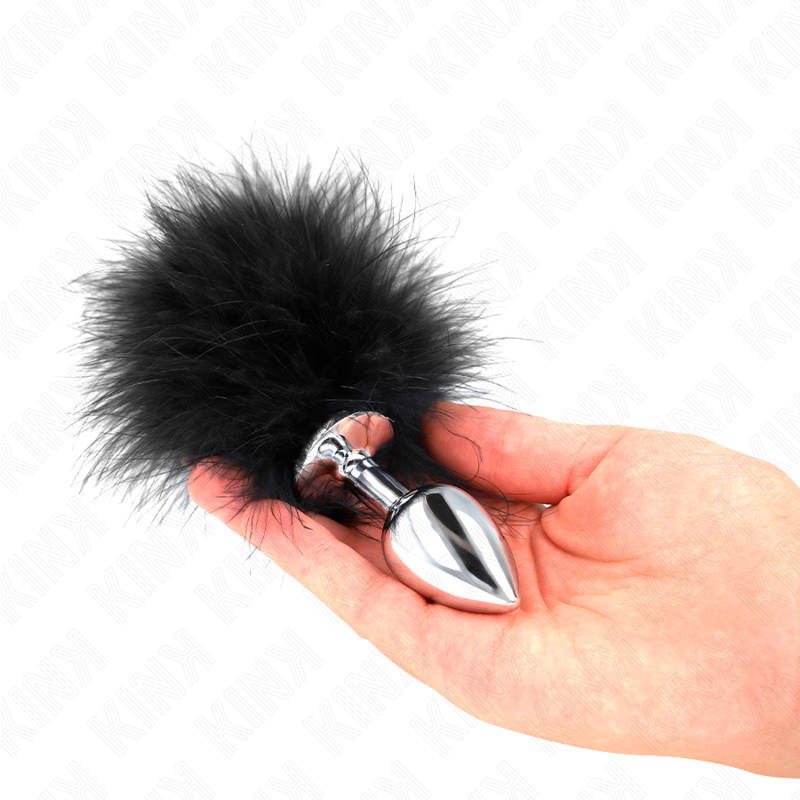 KINK - ANALE PLUG 11 x 7 CM ACERO INOXIDABLE MET PLUMA 11 CM