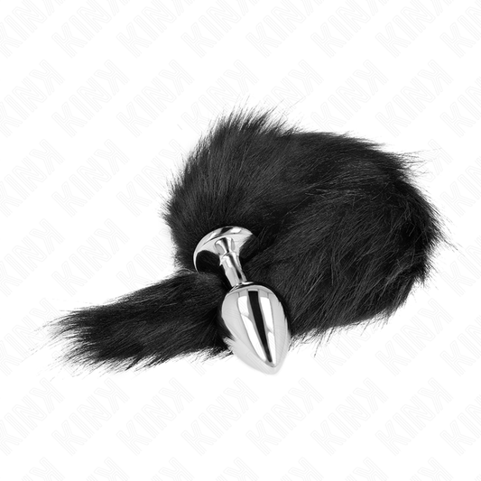 KINK - ANAL PLUG TALLA M 8 X 3.5 CM WITH COLA SINTÉTICA 40 CM NEGRO
