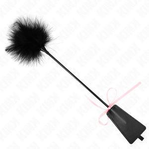 Kink – Plumes chacouillées avec noeud de ruban rose 49 cm