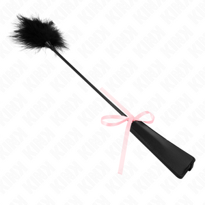 Kink – Plumes chacouillées avec noeud de ruban rose 49 cm