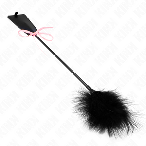 Kink – Plumes chacouillées avec noeud de ruban rose 49 cm