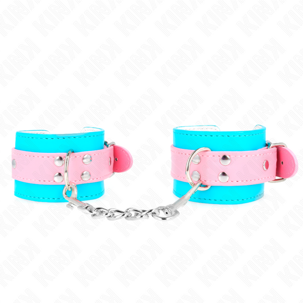 KINK - MUÑEQUERAS CHIC AZUL / ROSA VERSTELBAAR 16-28 CM X 5 CM