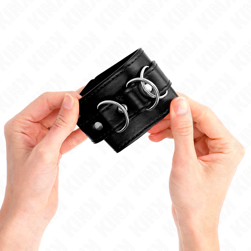 KINK - MUÑEQUERAS WITH 3 ANILLAS IN D ADJUSTABLE NEGRO 17.5-25 CM X 6 CM