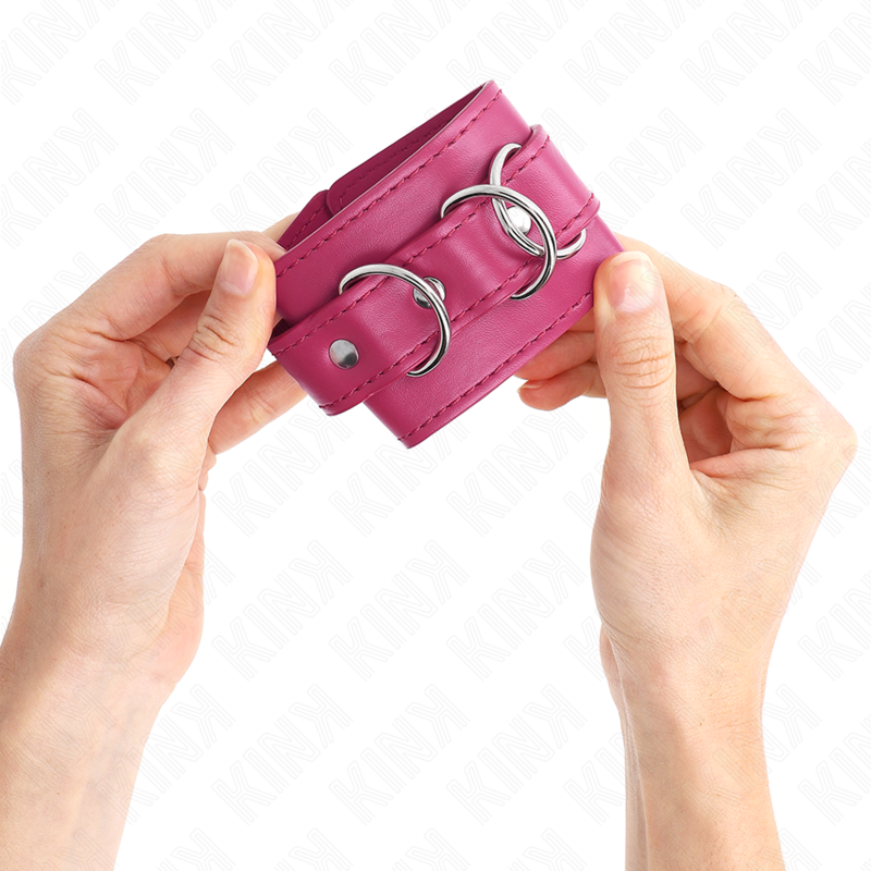 KINK - MUÑEQUERAS WITH 3 ANILLAS IN D ADJUSTABLE ROSA 17.5-25 CM X 6 CM