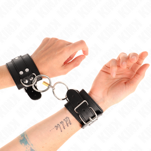 Kink – Appareils-poignets verrouillés par joint torique noir réglable 20-28 cm x 5,5 cm
