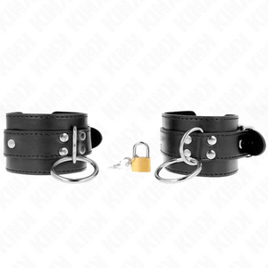Kink – Appareils-poignets verrouillés par joint torique noir réglable 20-28 cm x 5,5 cm
