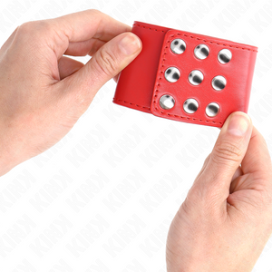Kink – Appui-poignets avec bouton-pression rouge réglable 19-24 cm x 5,5 cm
