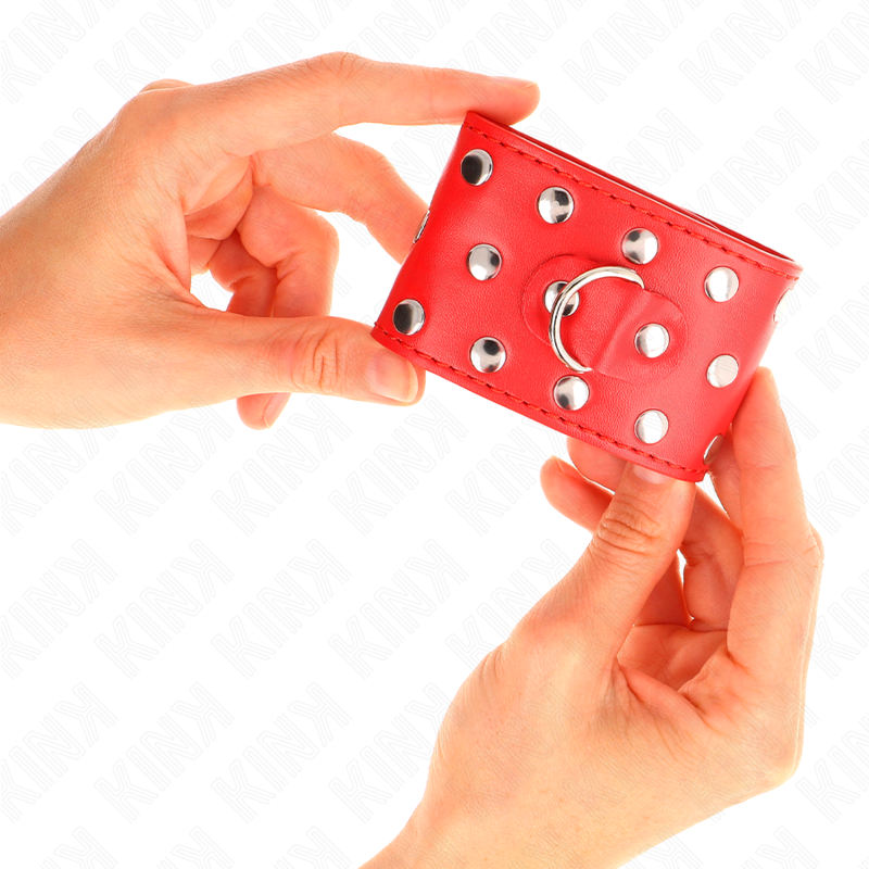 KINK - MUÑEQUERAS WITH PRESSURE LLENO DE TACHUELAS ADJUSTABLE ROYO 19-24 CM X 5.5 CM