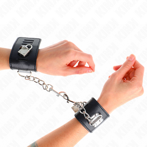 Kink – Appui-poignets avec fermeture par cadenas noir réglable 16-23 cm X 5,5 cm
