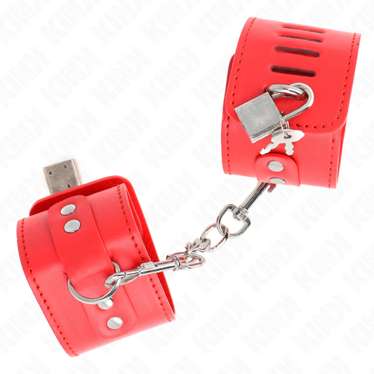 KINK - MUÑEQUERAS WITH CANDADO ROJO ADJUSTABLE 16-23 CM X 5.5 CM