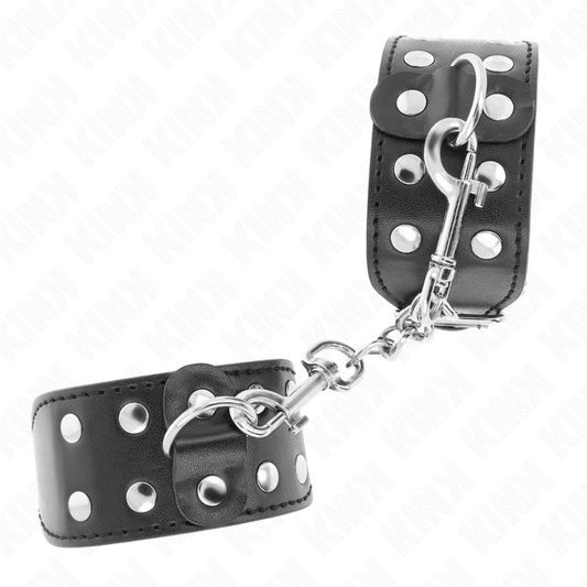 KINK - MUÑEQUERAS WITH DOBLE LÍNEA DE TACHUELAS ADJUSTABLE NEGRO