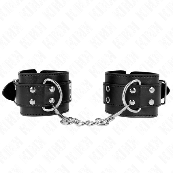 KINK - MUÑEQUERAS MET DUBBELE LÍNEA DE TACHUELAS NEGRO AUSTABLE 19-26 CM