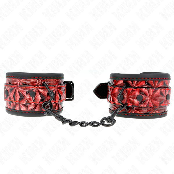 KINK - MUÑEQUERAS MET VERSTELBAAR ROJO OSCURO DIAMANTPATROON 17-26 CM X 5,5 CM