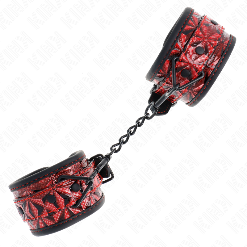 KINK - MUÑEQUERAS MET VERSTELBAAR ROJO OSCURO DIAMANTPATROON 17-26 CM X 5,5 CM
