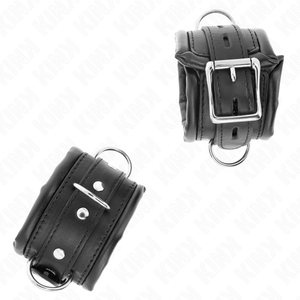 Kink – Appui-poignets lourds doublés de fourrure noire réglables 20-30 cm x 6 cm