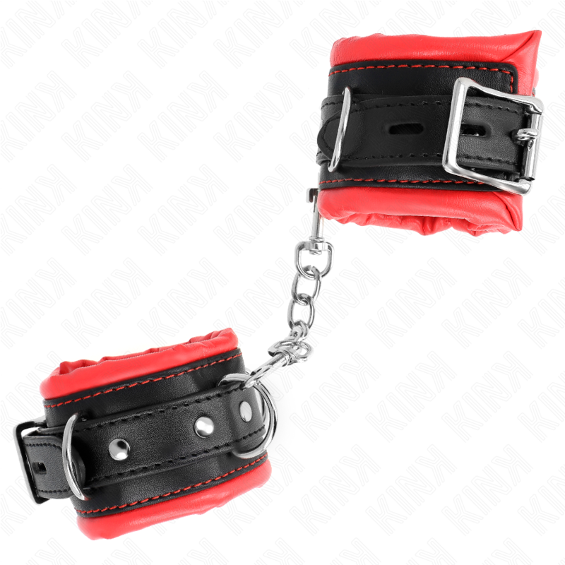 KINK - MUÑEQUERAS ESTILO HEAVY FORRO ROJO ADJUSTABLE 20-30 CM X 6 CM