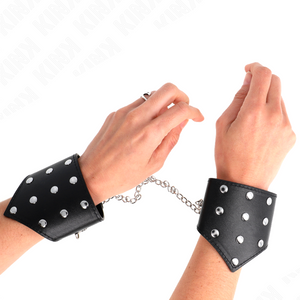 Kink – Bracelets style point noir avec chaîne réglable 17-23 cm x 8,5 cm