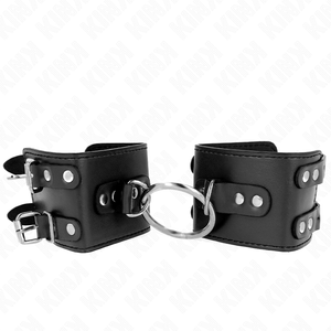 Kink – Appui-poignets fixes avec anneau et clous réglables noir 17-22 cm x 6,5 cm