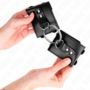 Kink – Appui-poignets fixes avec anneau et clous réglables noir 17-22 cm x 6,5 cm