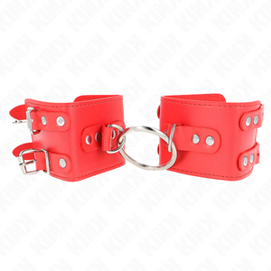 Kink – Appui-poignets fixes avec anneau et clous réglables rouge 17-22 cm x 6,5 cm