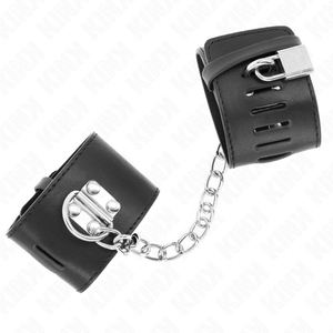 Kink – Appui-poignets fixes avec chaine 30 cm et fermeture par cadenas noir réglable 16-23 cm X 5,5 cm