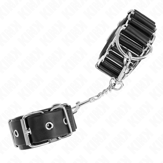 KINK - MUÑEQUERAS FINAS IN FORMA DE BISAGRA NEGRO ADJUSTABLE 16-22 CM X 3.5 CM
