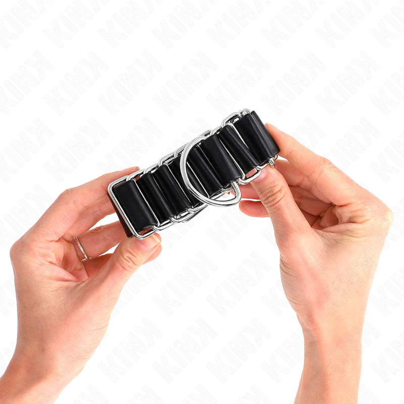 KINK - MUÑEQUERAS FINAS IN FORMA DE BISAGRA NEGRO ADJUSTABLE 16-22 CM X 3.5 CM