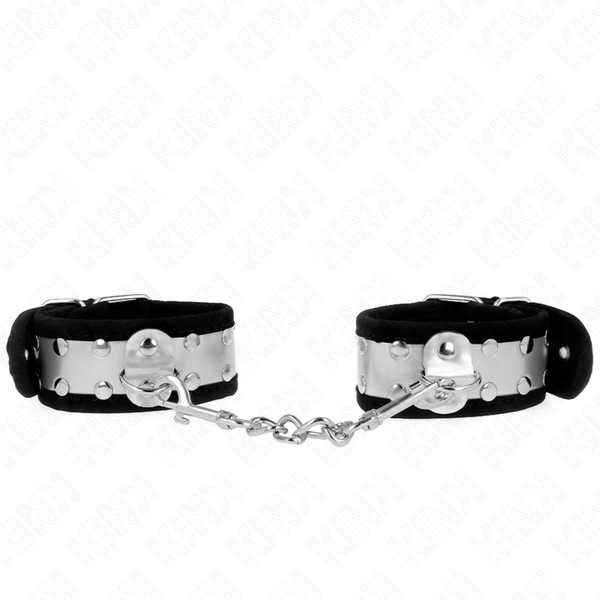 Kink – Appui-poignets fins noir / argent 30 x 4 cm
