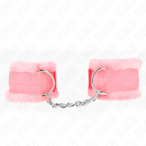 Kink – Appui-poignets doublés de fourrure rose réglable 17-31 cm x 7 cm