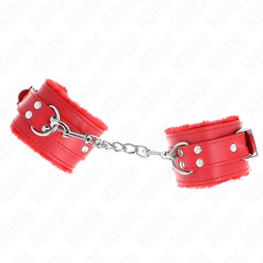 KINK - MUÑEQUERAS FORRADAS ROJO WITH CORREA ROJO ADJUSTABLE 20-29 CM X 5.5 CM