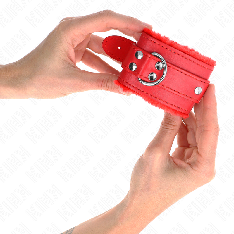 KINK - MUÑEQUERAS FORRADAS ROJO WITH CORREA ROJO ADJUSTABLE 20-29 CM X 5.5 CM
