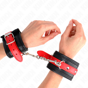 Kink – Appui-poignets noir avec ceinture rouge ajustable 17-28 cm x 6 cm