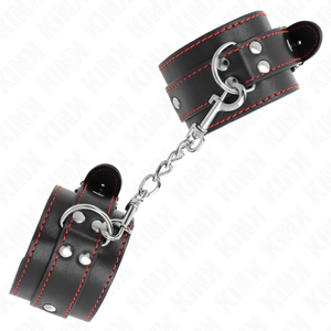 Kink – Appui-poignets noir avec doublure rouge réglable 20-28 cm x 5,5 cm