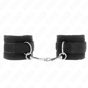 Kink – Appareils-poignets à crochet et boucle en nylon noir modèle 2 réglable 18-35 cm x 6 cm