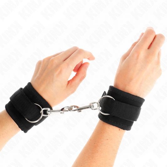 KINK - MUÑEQUERAS NYLON NEGRO MODELO 2 ADJUSTABLE 18-35 CM X 6 CM