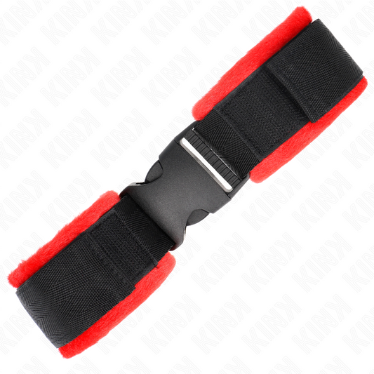 KINK - MUÑEQUERAS NYLON ROJO-NEGRO MODELO 1 ADJUSTABLE 25-35 CM X 6 CM