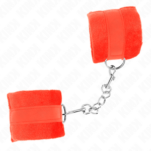 Kink – Manchettes débutant en fourrure rouge 30 x 7 cm